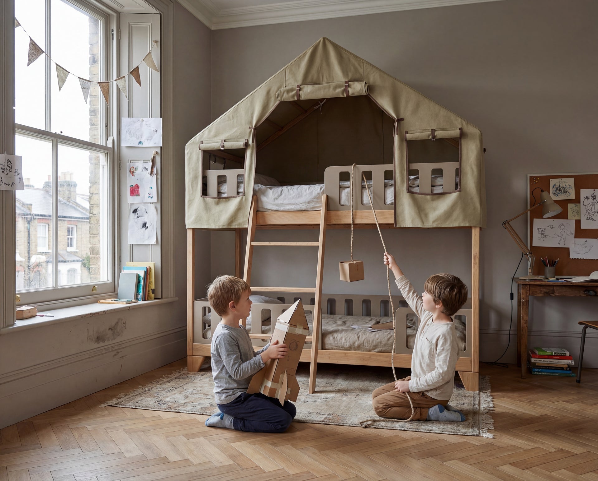 Portal Bed Base — Storage & Play (Green Tent) — Convertible Sleep for Two