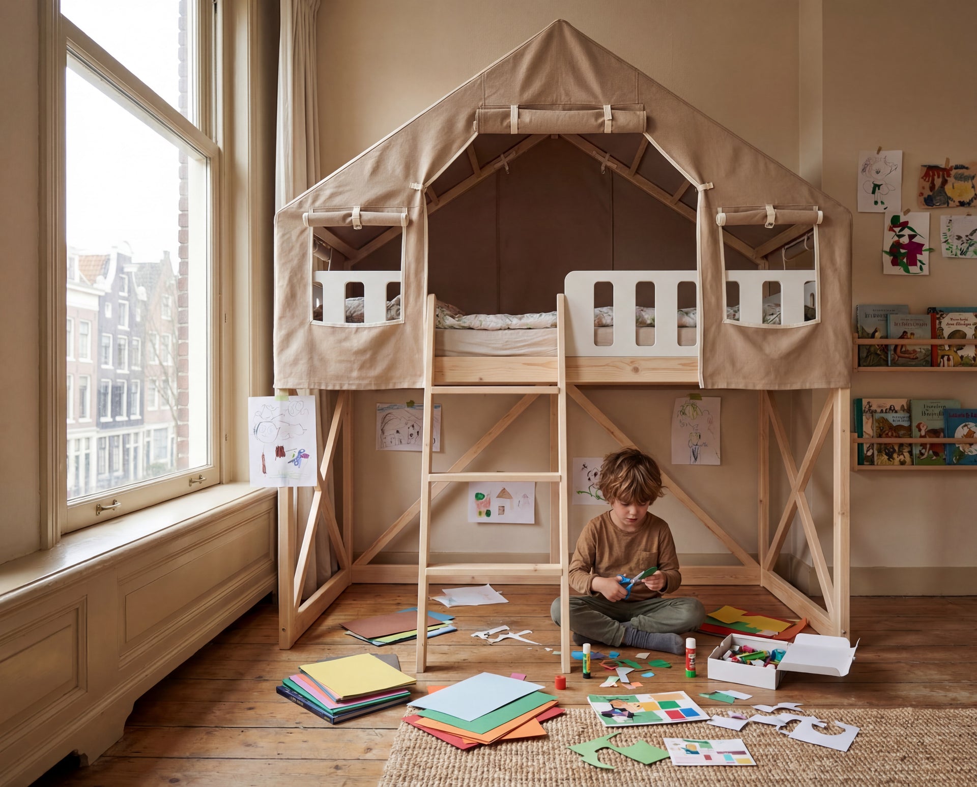 Portal Bed Base — Storage & Play, Chocolate Tent