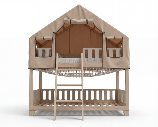Portal Bed Base — Storage & Play (for Two) — Beige Tent
