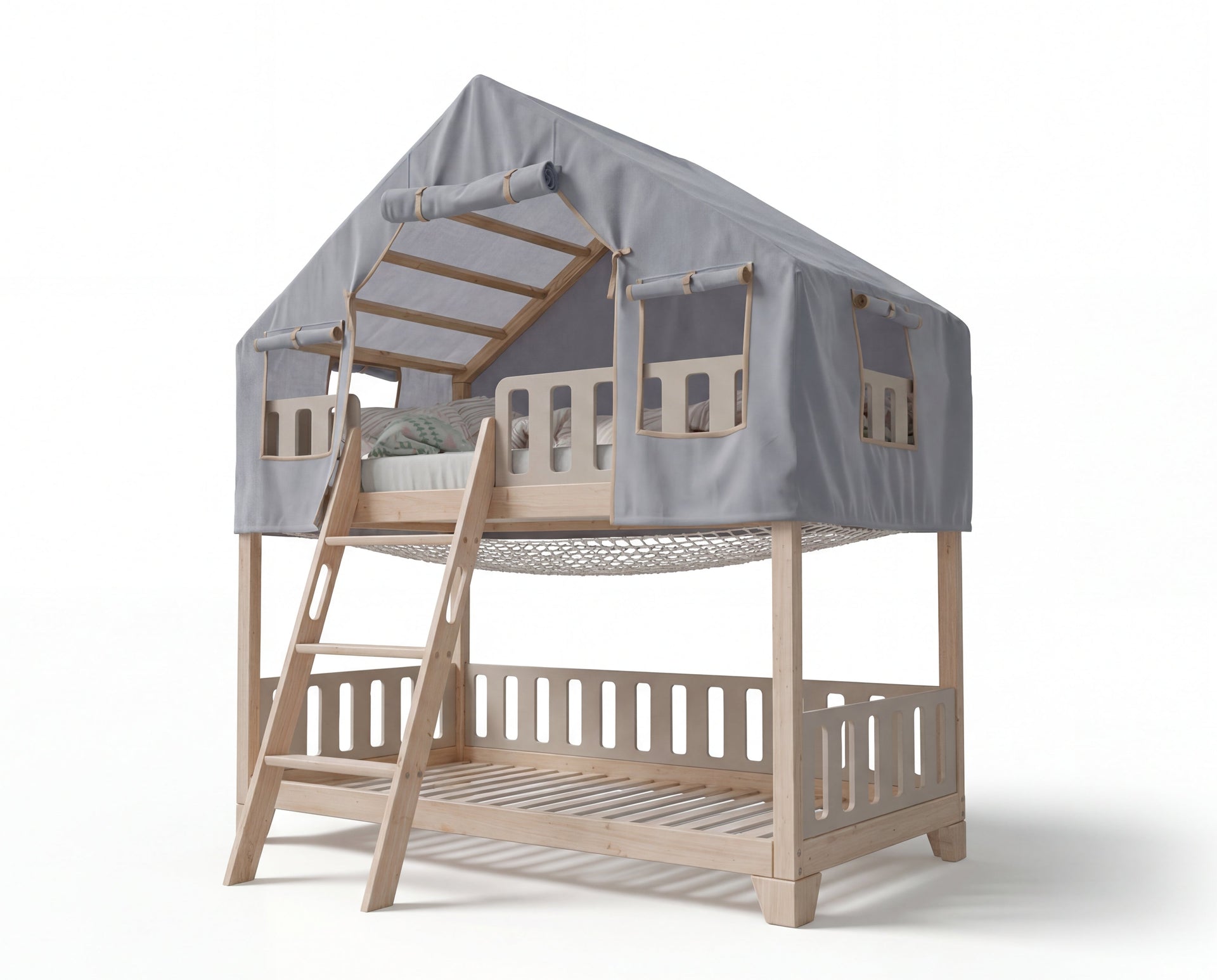 Portal Bed Base — Storage & Play (for Two) — Grey-Blue Tent